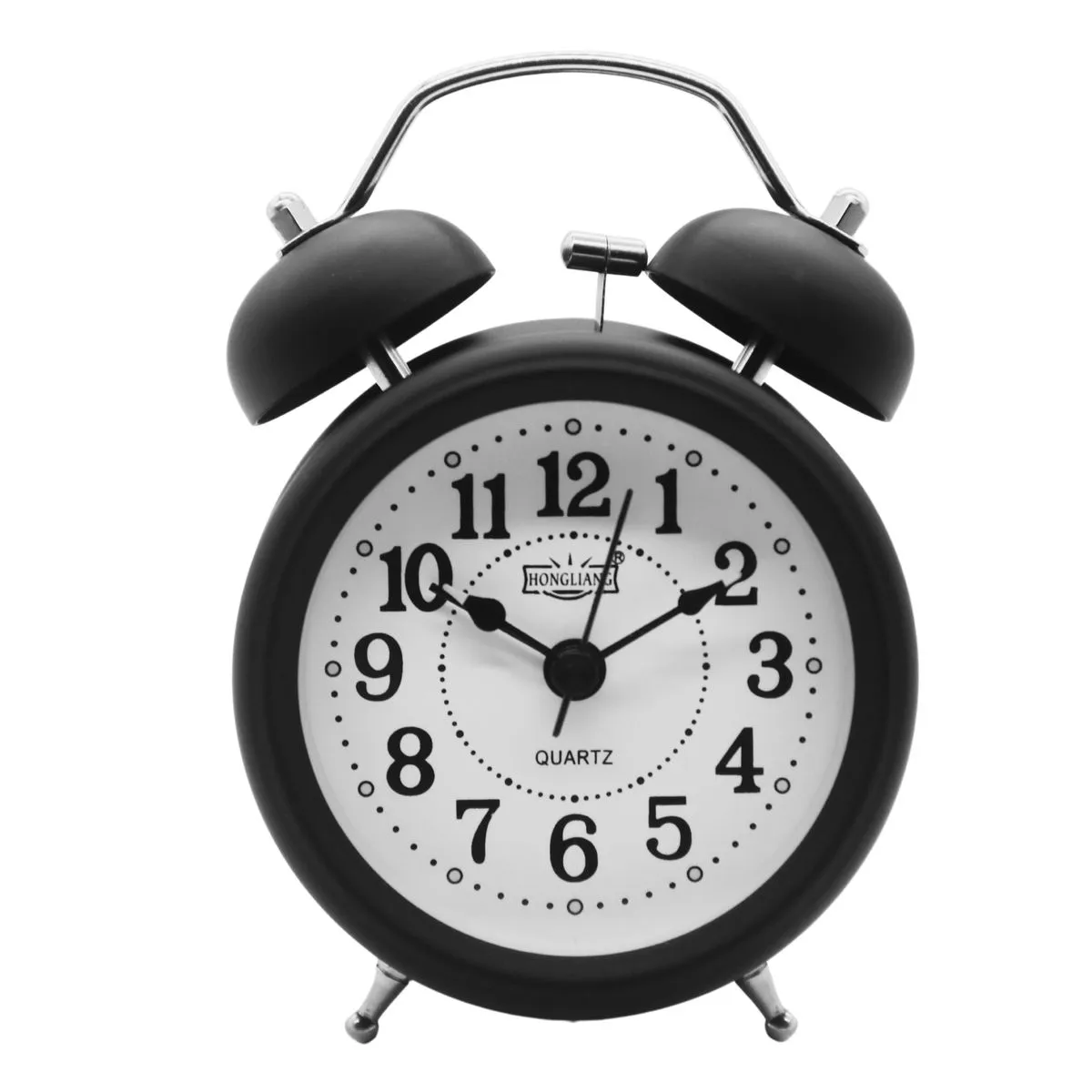 Vintage Twin Bell Alarm Clock - 8cm - Black
