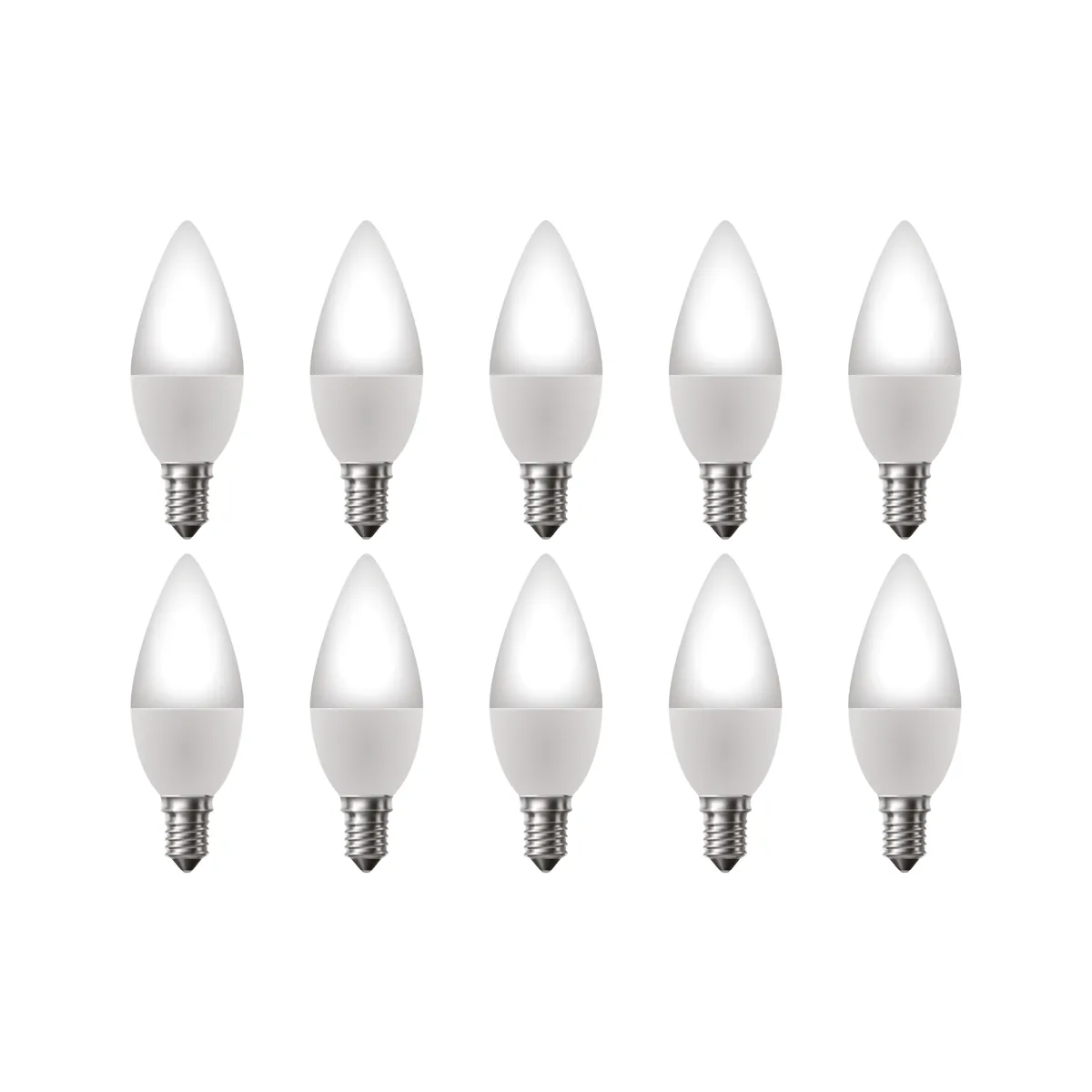 illumin8 E14 C37 5W LED Candle Light Bulbs Warm White 3000K - 10 Pack