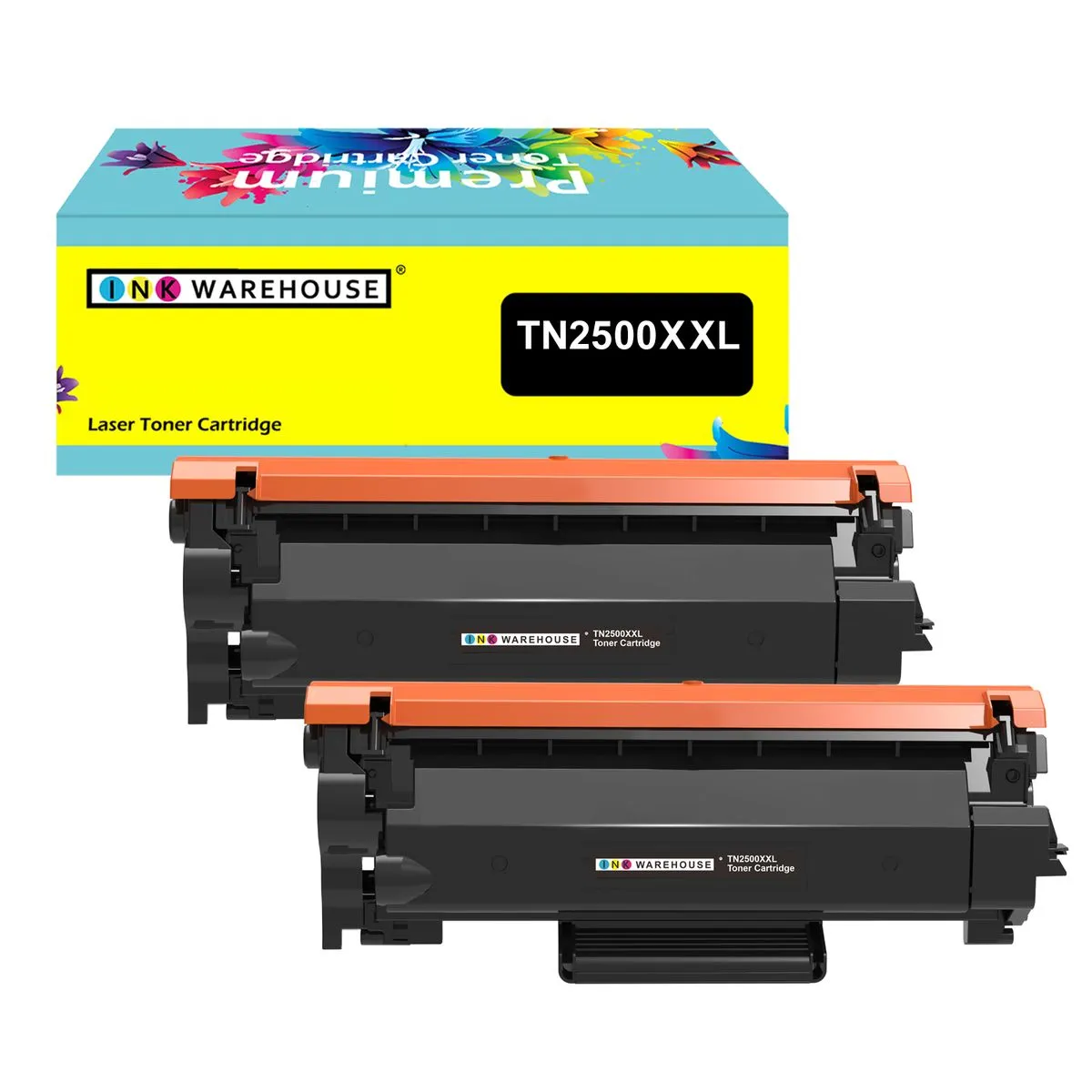 Ink Warehouse Compatible Brother TN2500XXL Black Toner Cartridge (Combo x2)