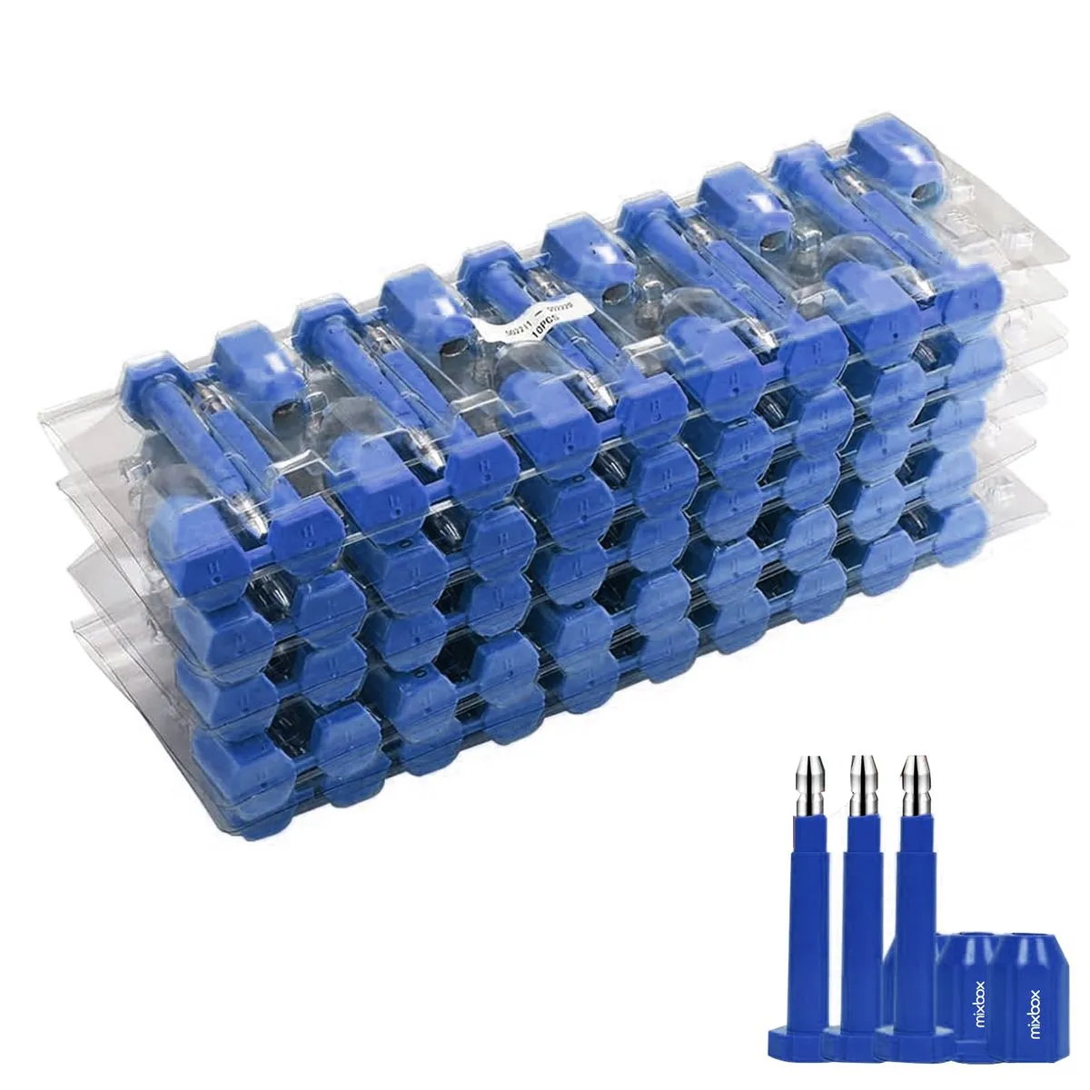 Mix Box Security Seals Lock Seal - 50 Pieces (One-time) for Wagons & Trailers - Blue
