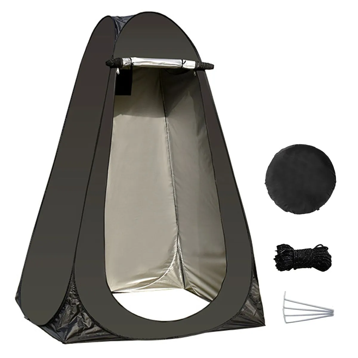 Outdoor Camping Automatic Shower Changing Tent Mobile Toilet-Single 190cmH - Black