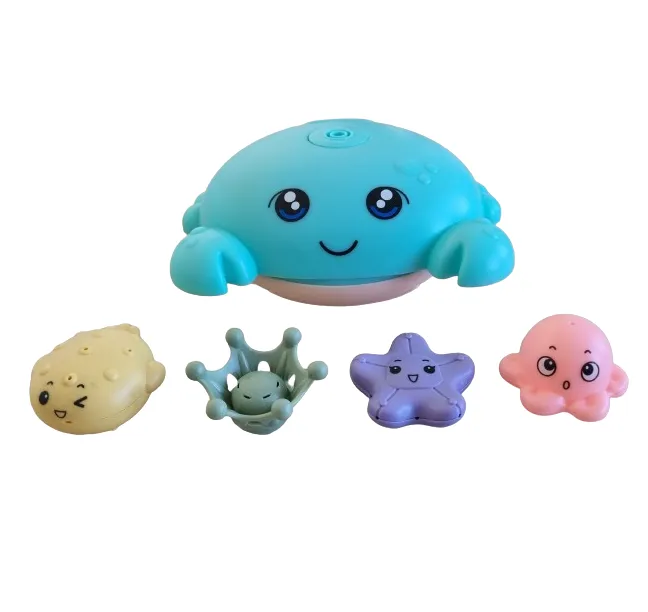 Crab Fountain Bath Toy - With Accessories - Blue
