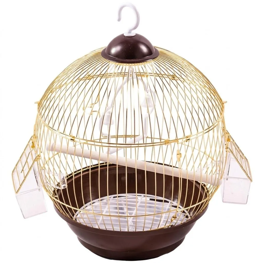 Gold Hanging Bird Cage for Finches & Small Birds