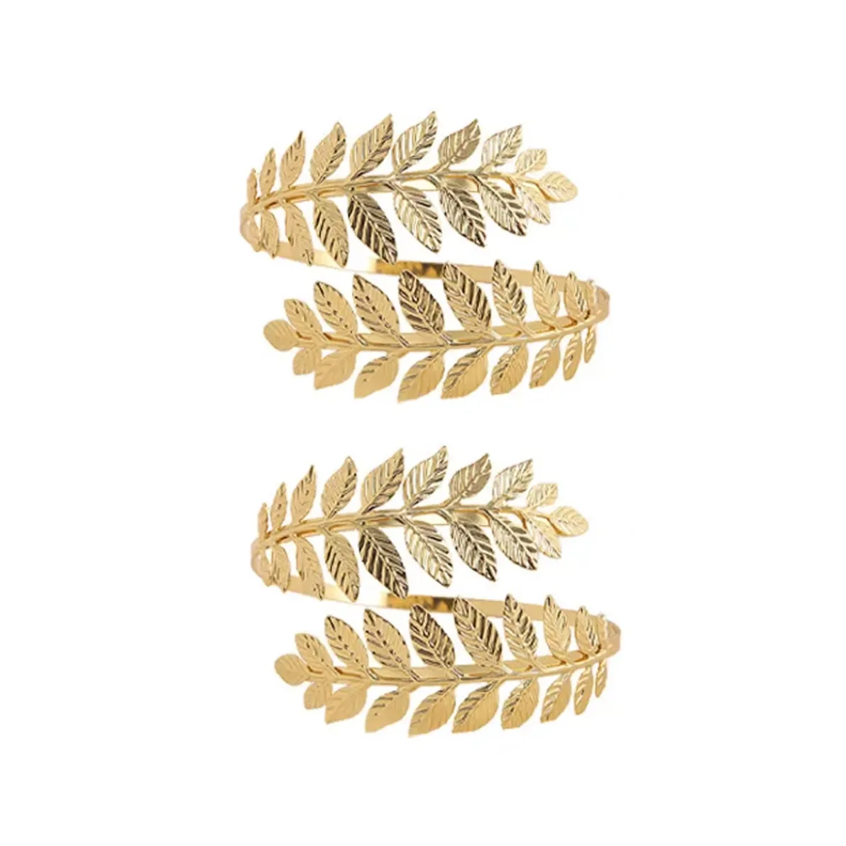 Leaf-Inspired Metal Curtain Tiebacks - Set of 2 - Gold