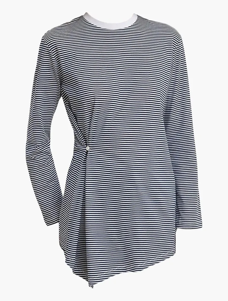 TRENDYOL Multi Striped Draped Knot Top