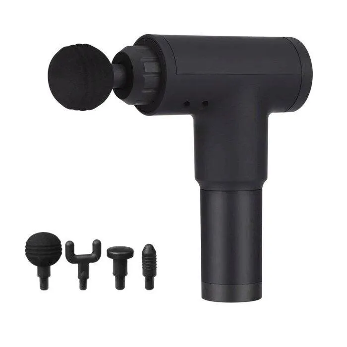 Fascial Muscle Massage Gun With 4 Massage Heads-MD-320 - Black