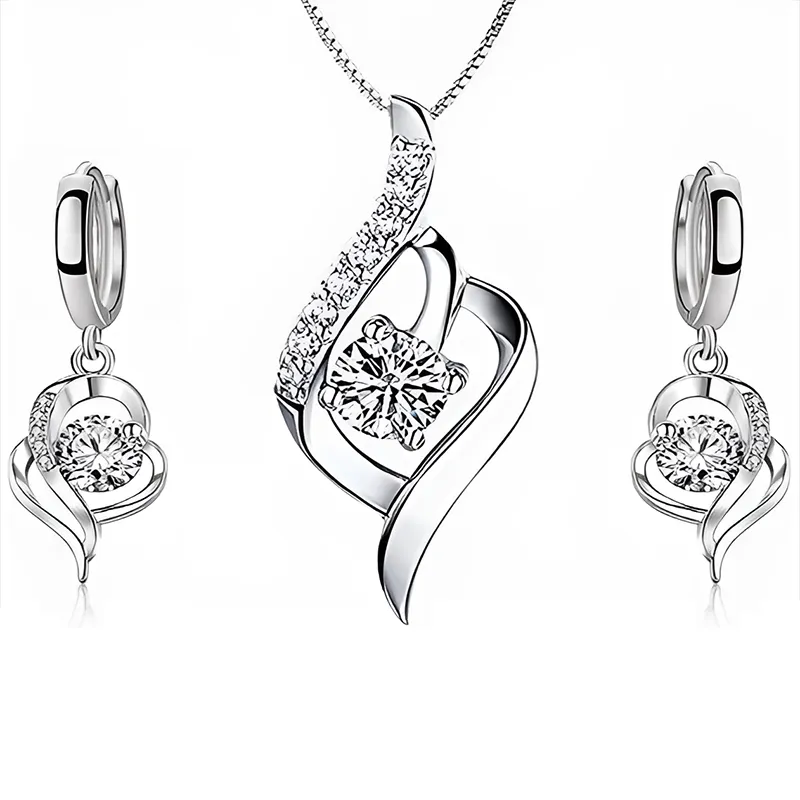Jewellery Set for Women Pendant Necklace Earring 3 Set Festival Gift