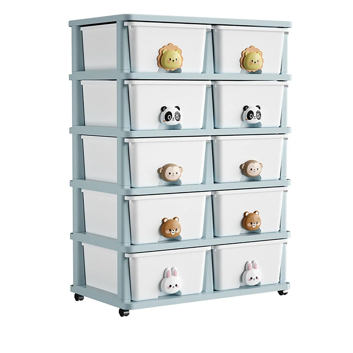 Kids' Storage 5 Tier Multipurpose Portable Toy Organizer with 10 Storage