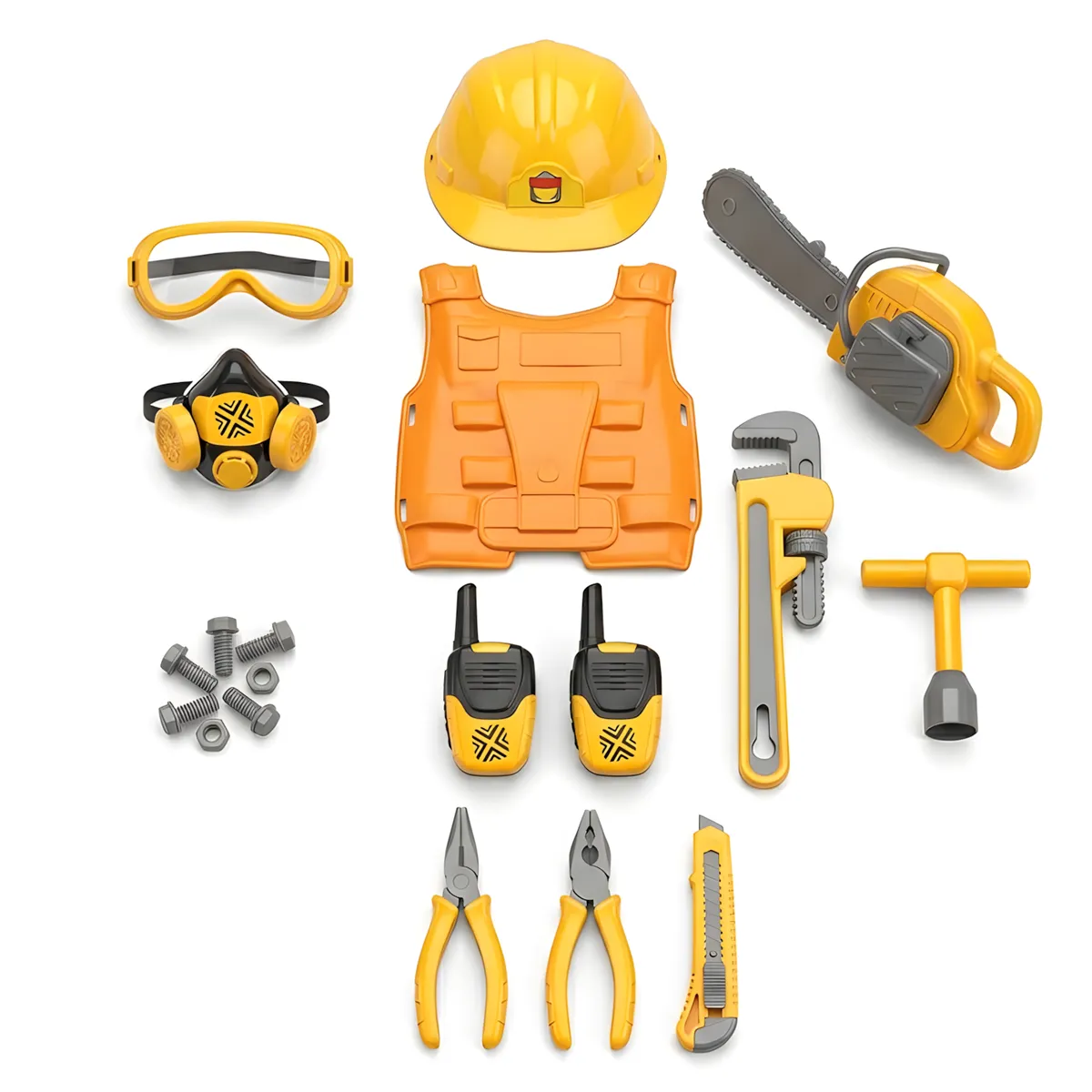 Kids Construction Role-Play 17-piece Tool & Safety Gear Set