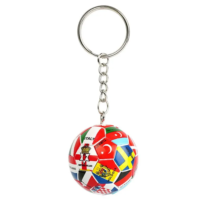 Football Keychain with Flags of All Nations Daily Use