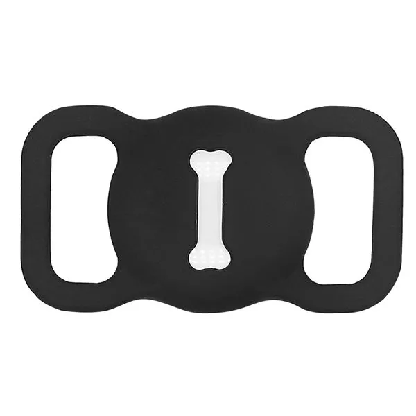 Silicone Holder for Pet Collar - Air Tag Compatible - Black