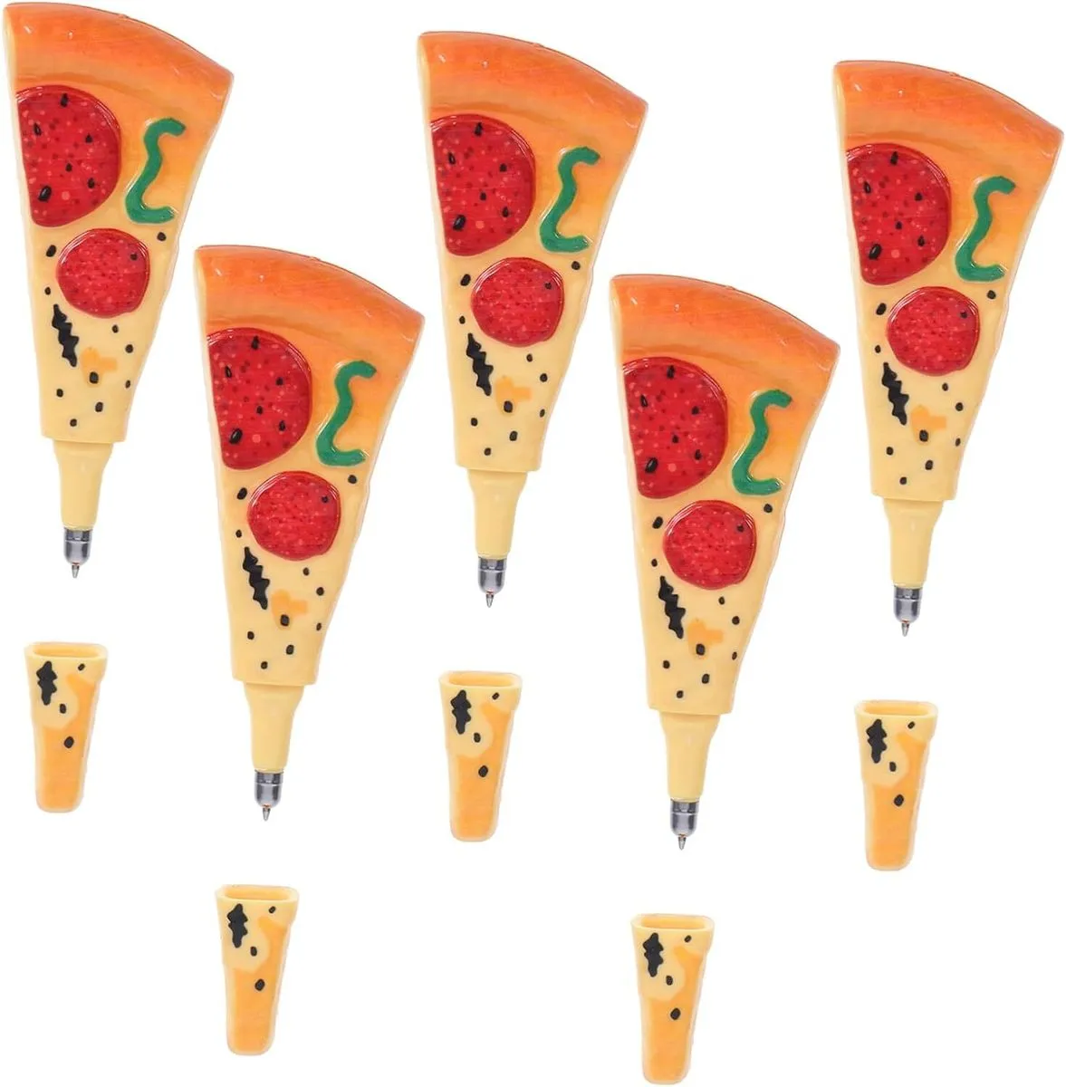 5pcs Realistic Pizza Shaped Gel Pen Novelty Food Office Stationery Smooth
