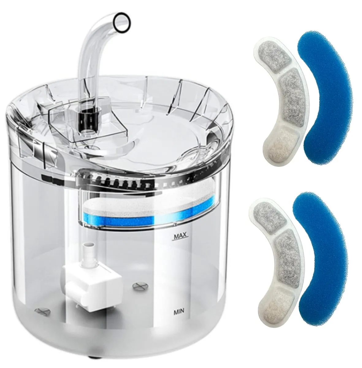 1.8L Automatic Pet Cat Water Fountain with 2 Extra Filters