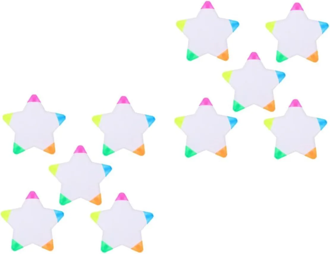 Assorted Color Pentagram Highlighters Unique Star-shaped Mark Pens