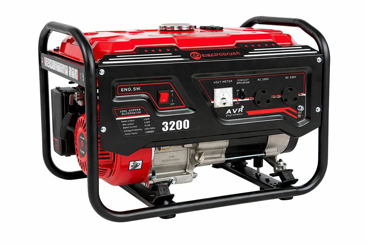 Electrobrush 3200W Petrol Generator with AVR - Portable Power Solution