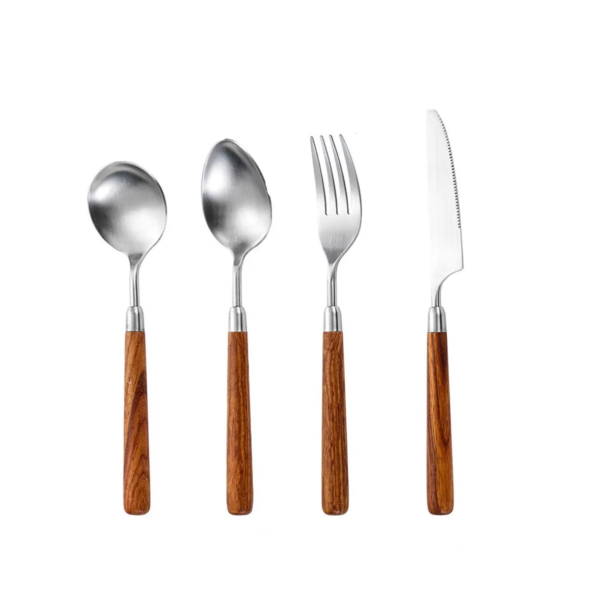 304 Stainless Steel Walnut Handle Cutlery Set