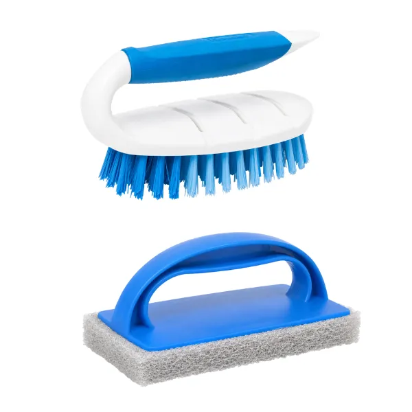Scrubbing Brush & Scouring Pad Set - 2 Piece