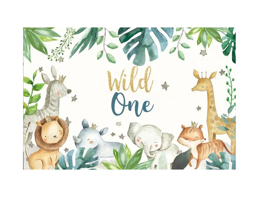 Small Kids Birthday Party Table and Photography Backdrop (Wild One) - Blue