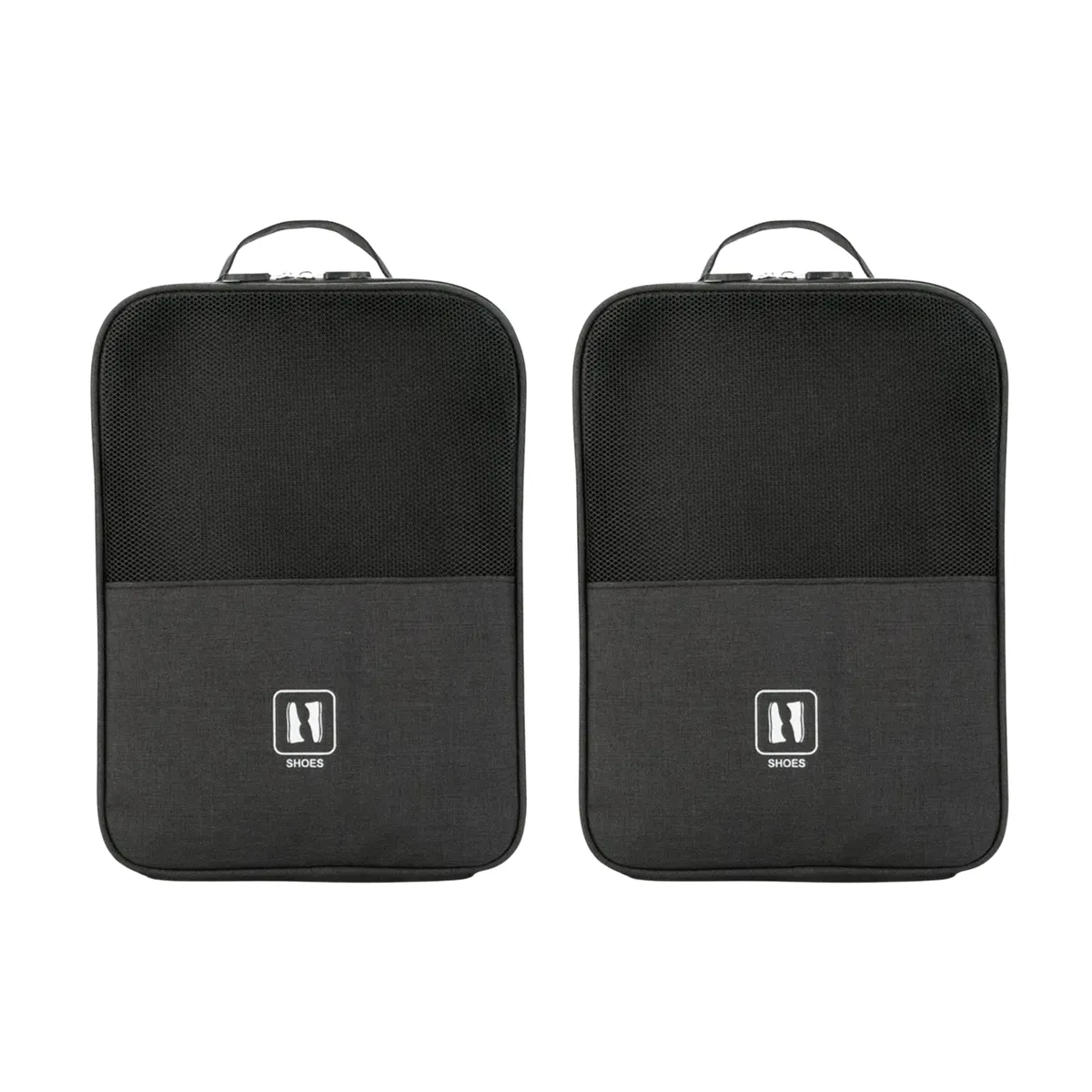 Portable Shoe Travel Organiser - 2 Pack - Black