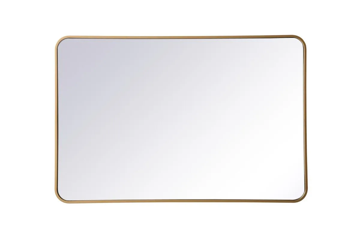 Square Mirror Aluminum Frame Glass 50CM X 70CM x 3CM-Gold