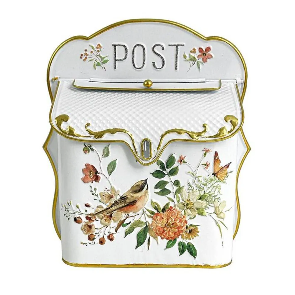 Vintage Farmhouse Metal Mailbox - Wall Mounted Retro Post Box