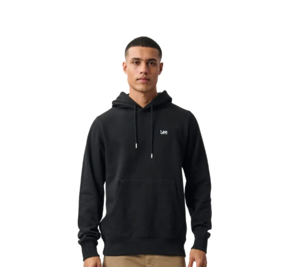 Lee Men's Badge Hooded Fleece in Black