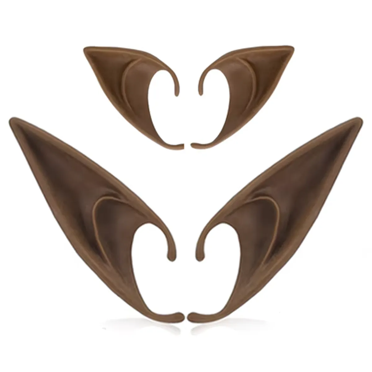 Elf Ears 2 Pairs Angel Fairy Elf Ears Halloween Christmas Party Cosplay - Stuck skin color