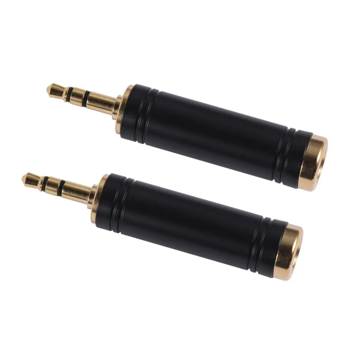 2PCS Gold-Plated 3.5mm Male to 6.35mm Female Audio Adapter Set Stereo Plug