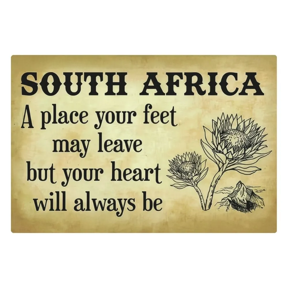 A4 Metal/Tin Poster - South Africa Protea Flower | Botanical Wall Art