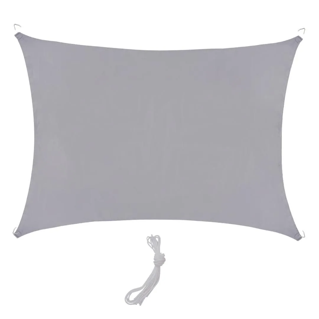 Rectangular Sun Shade Sail 3x5m UV-Blocking Waterproof Sunshade - Grey