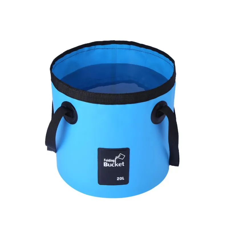 Outdoor Camping Fishing Folding Bucket 20L-Blue