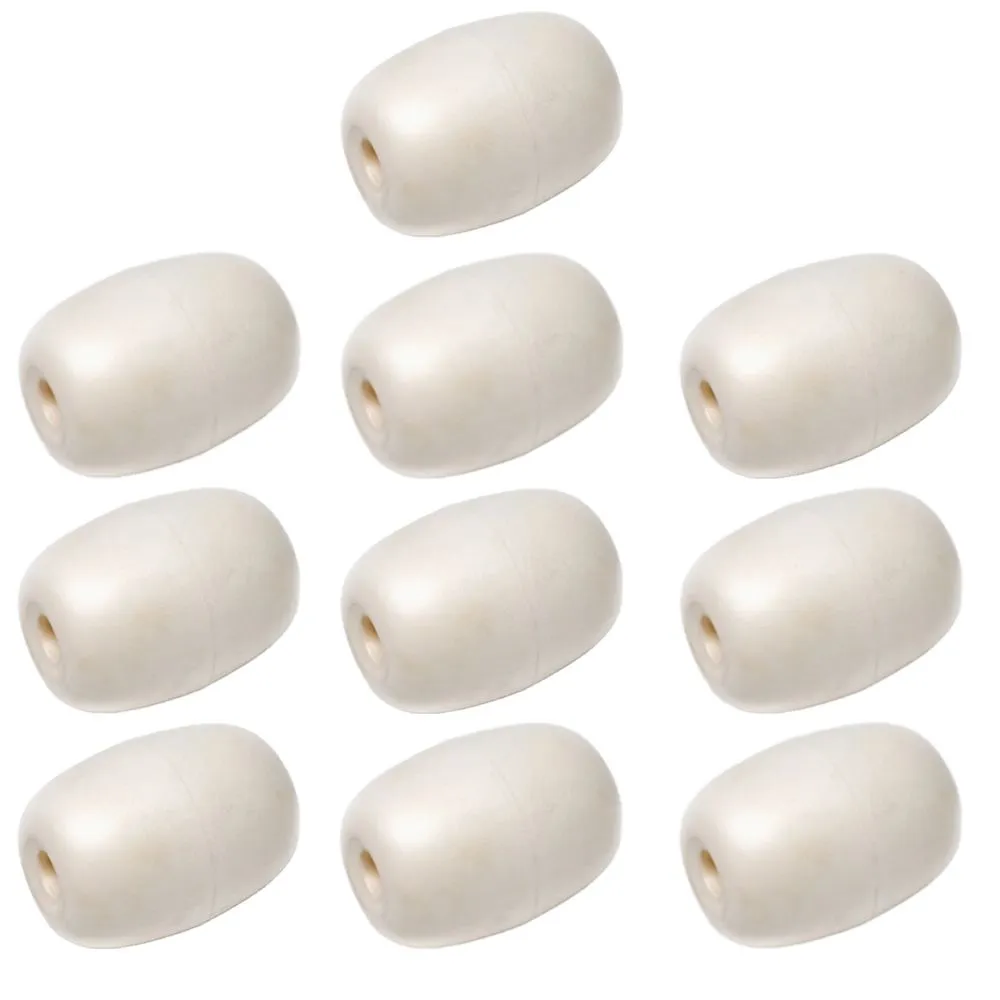 Camping Fishing Foam Floating Ball Buoy for Fishing Net Cage (9cmx6cm) 10 Piece - White