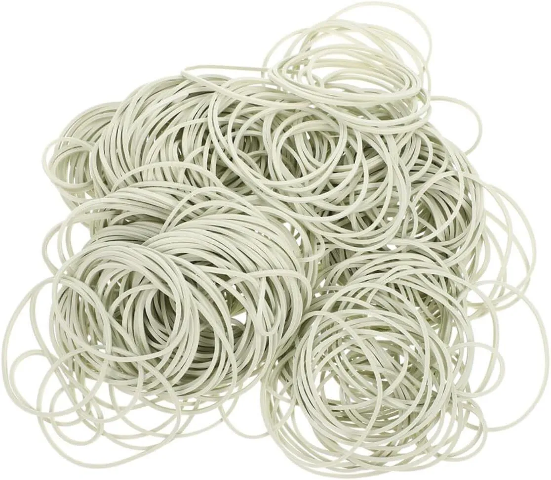 Beige Elastic Rubber Bands 3.5cm Diameter 500g Stretchy Office Stationery