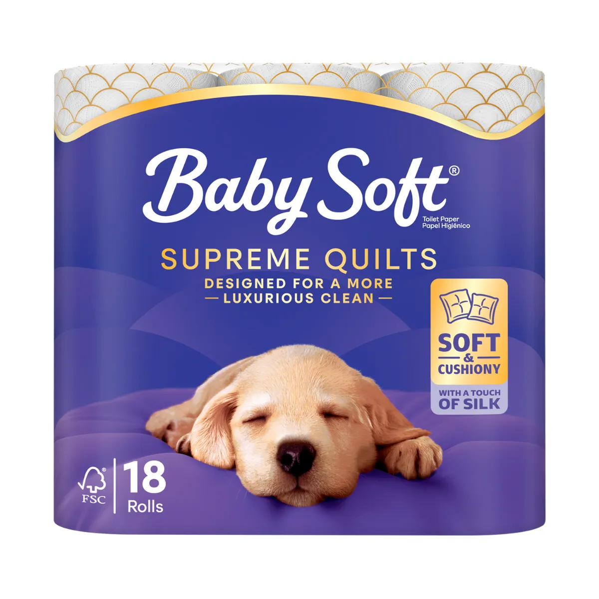 Baby Soft Supreme Quilts 2 Ply Toilet Paper - Pack of 18
