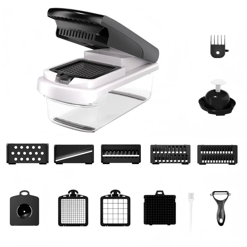 Multi-Function Vegetable Chopper & Slicer Set - Black