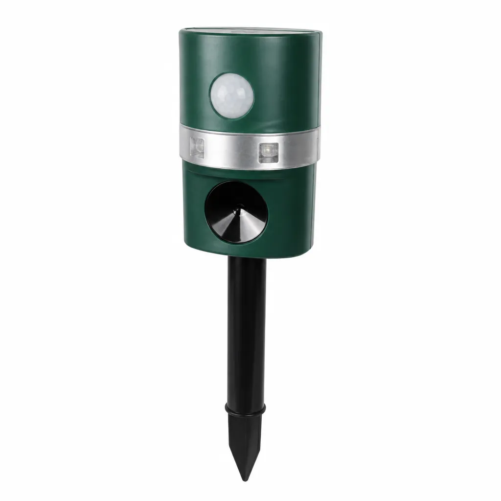 Solar Pest Repeller with LED Flashing Light Outdoor Animal Deterrent