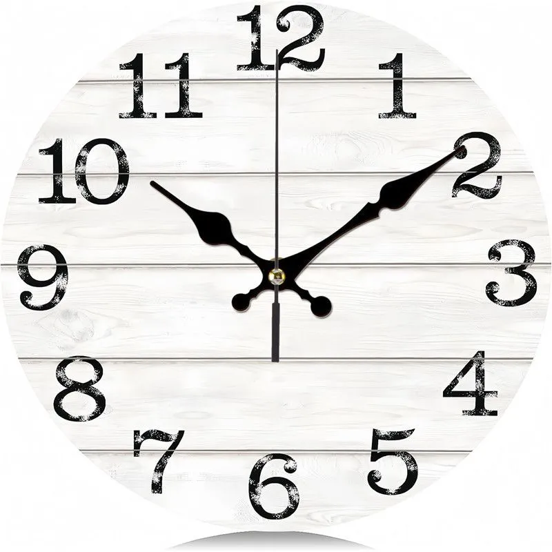 Rural Style White Wood Grain Wall Clock, Retro Style Wall Clocks