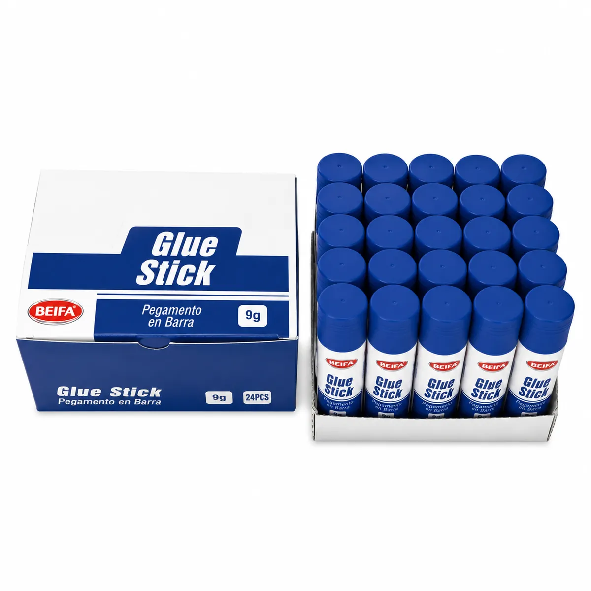 BEIFA Glue Stick 9g Pack of 24 - Strong Adhesive for School & Office