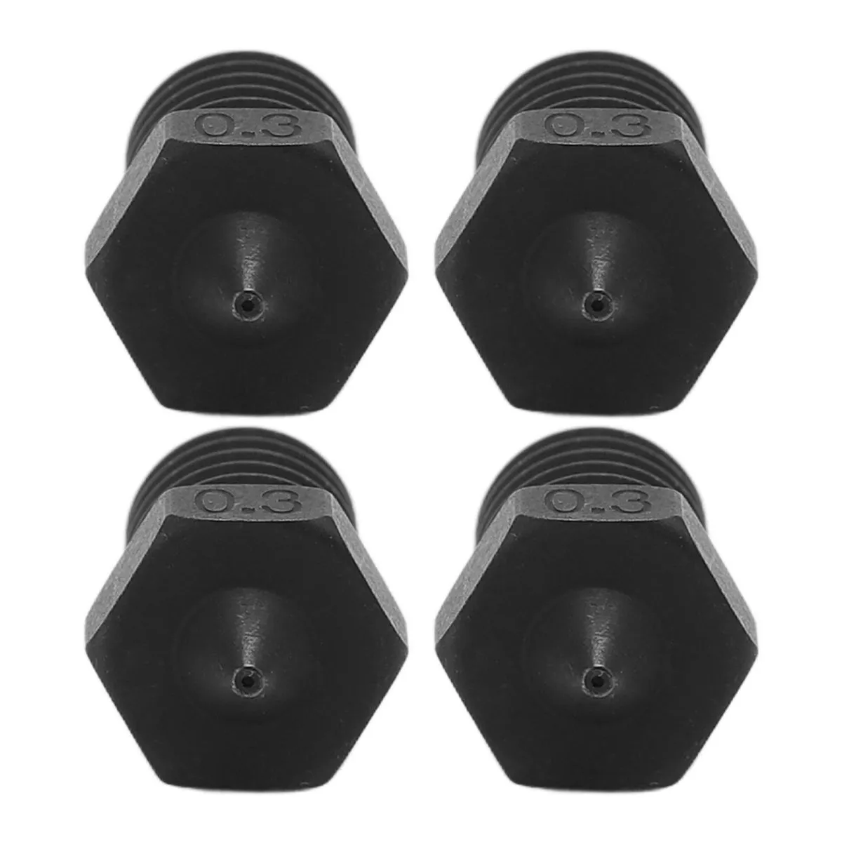 4-Pack V6 Hardened Nozzles - 0.3mm High Flow