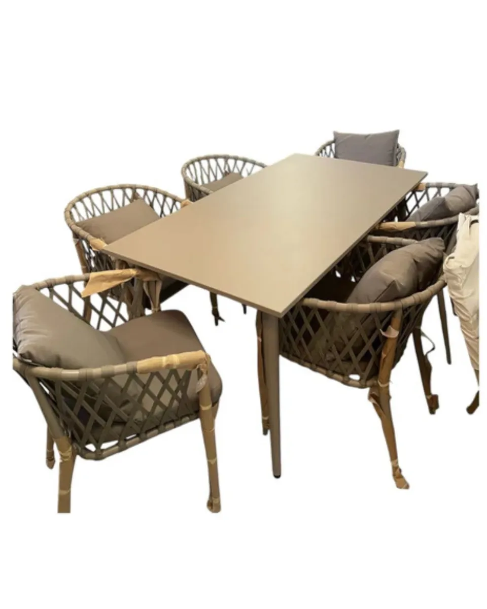 6-Seater Nordic Outdoor Patio Set - Table & Chairs | Garden, Balcony