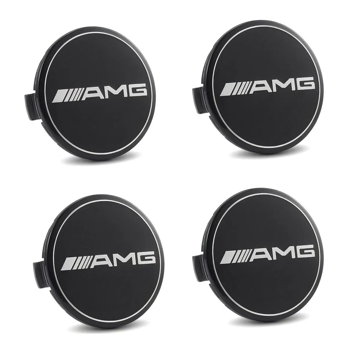Merc 75mm Wheel Centre Caps (Set of 4) Compatible With MERCEDES Benz - AMG-GLOSS BLACK