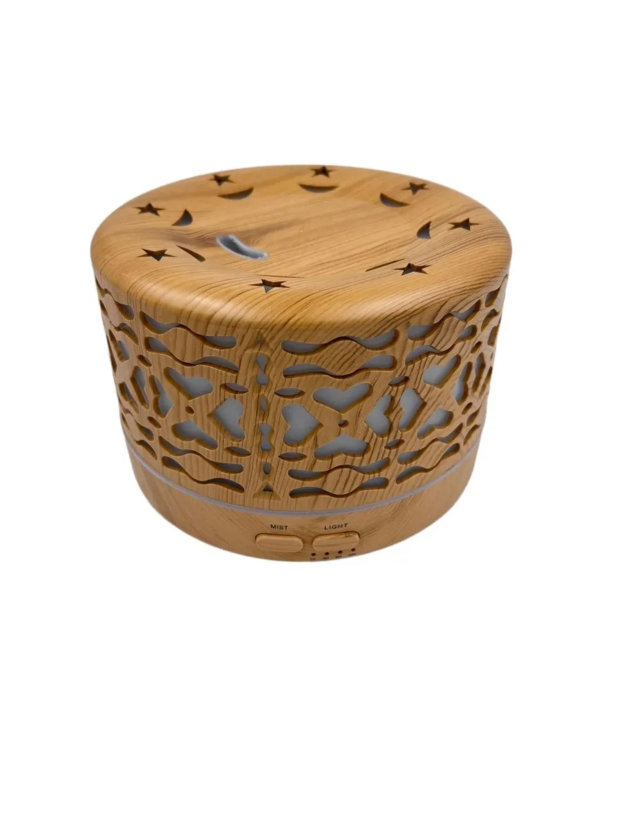 Wood Grain Aroma Essential Oil Diffuser 500ML Air Humidifier - LIGHT BROWN 