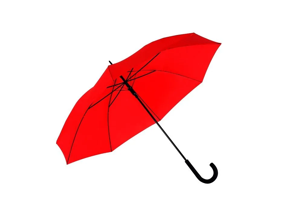 Alice Umbrellas Auto Open Stylish Hook Umbrella - Red