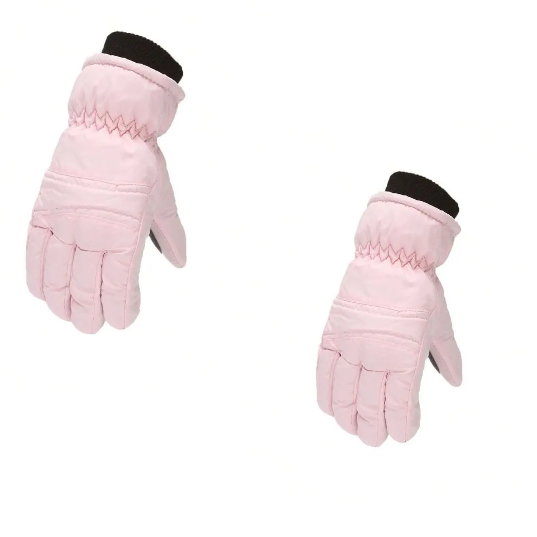 Pink Thick Girls Toddler Children Winter Gloves