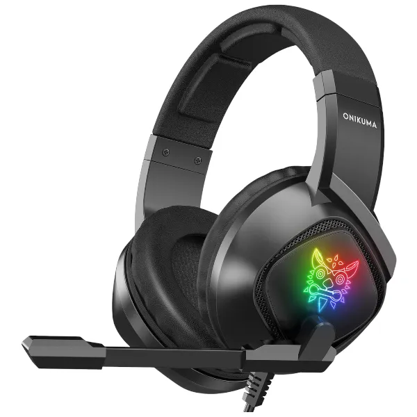 ONIKUMA -K19- Wired Gaming Headset With Noise Cancelling Microphone - Black