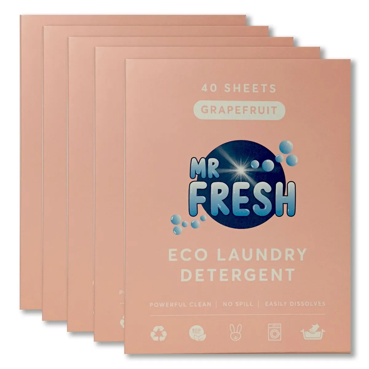 Mr Fresh Washing Machine Laundry Detergent Sheets - Grapefruit (5 Pack)