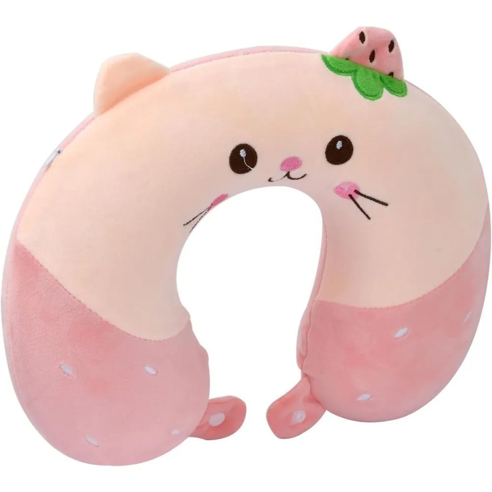 Neck Support Pillow Memory Foam U-Shaped Pillow Nap Pillow - Pink