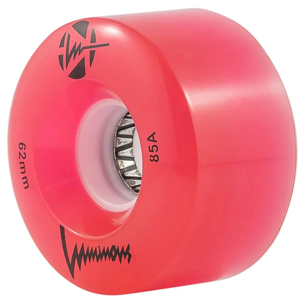 Luminous - LED Roller Skate Wheels 62mm/85a - Set Of 4 - Red