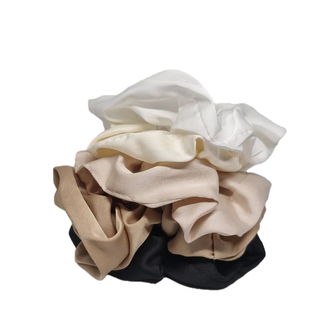 Satin Scrunchies 5 Piece - Neutral