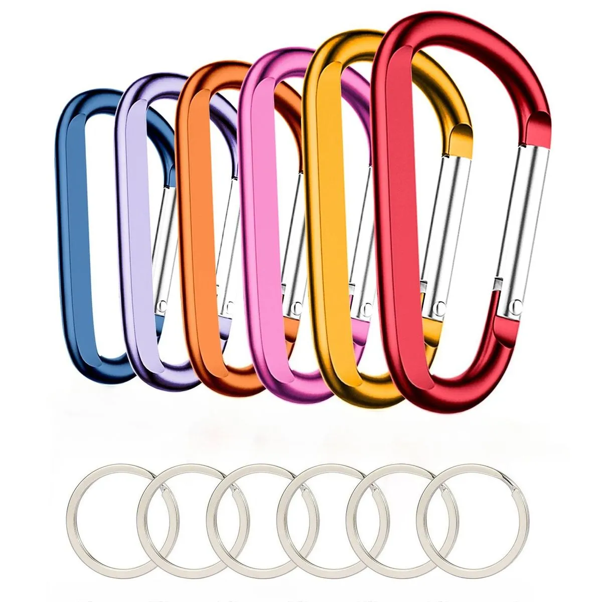 Durable Outdoor Carabiners, Key Chain Clip Hook for Camping Hiking
Use-6PCS